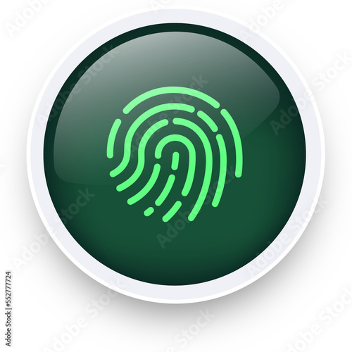 Touch id icon illustration in realistic design style. Fingerprint sign for security interface.