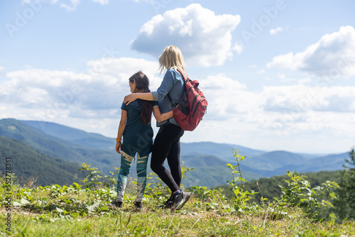 Mother and Daughter enjoying the view after a mountain hike