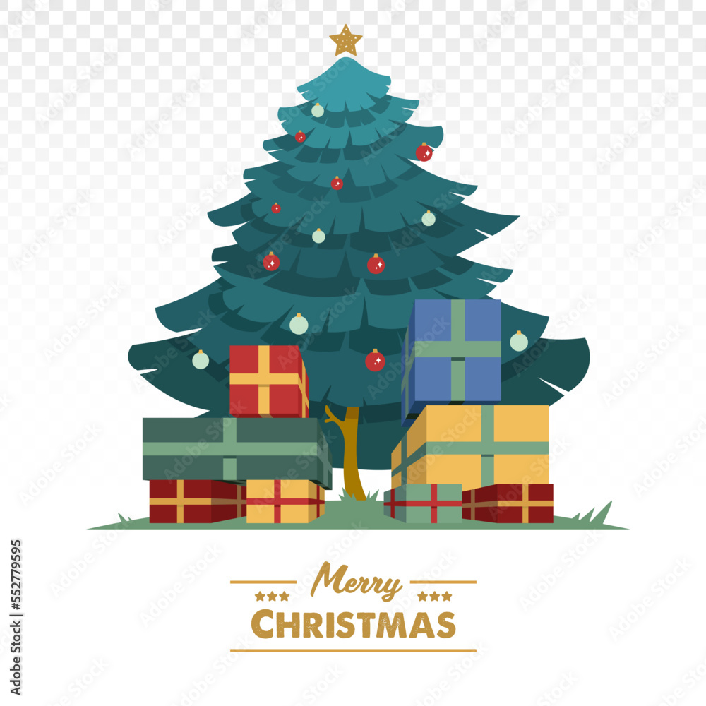 Fototapeta premium Sapin de Noël entouré de cadeaux