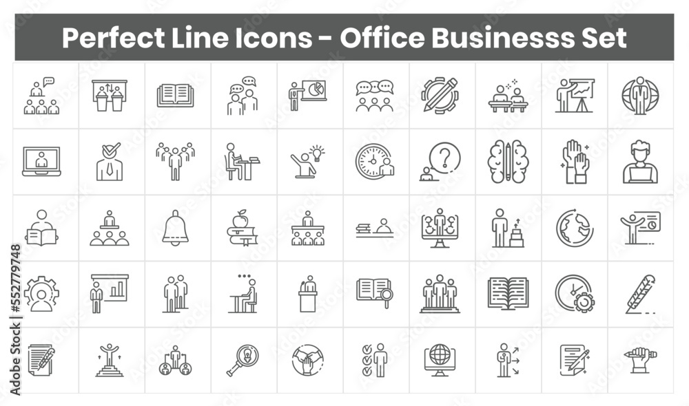 Perfect Line Icons - Business and Office Icons Set