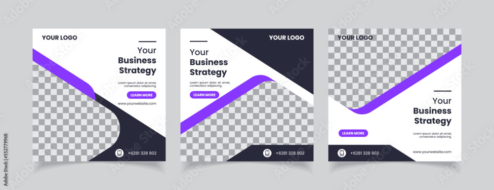 Social media post templates for business. Marketing agency social media templates. Modern promotion banner for social media mobile apps. Social media for fashion and shop