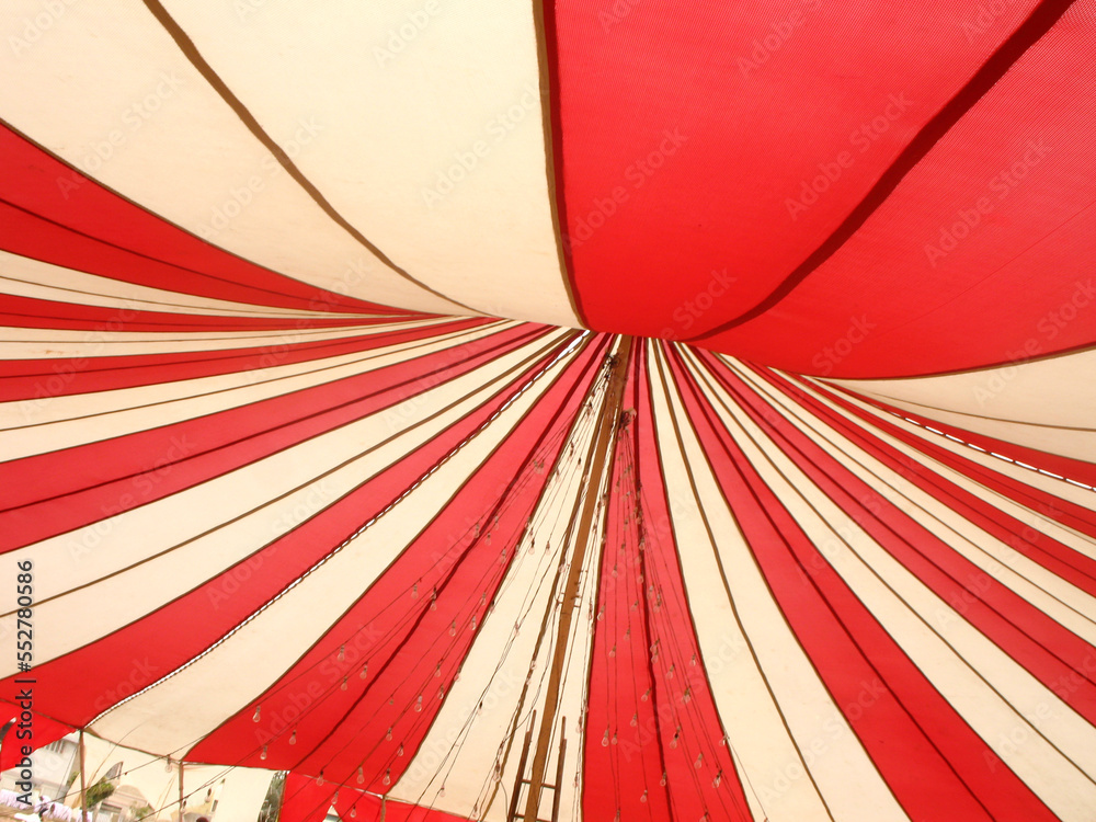 Photography Red and white canopy