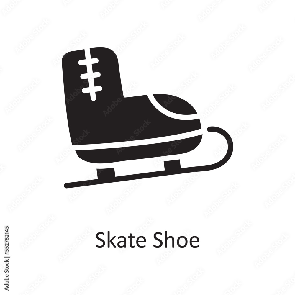 Skate Shoe vector Solid Icon Design illustration. Christmas Symbol on White background EPS 10 File