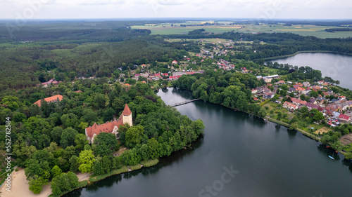 Aerial view of the town of the old city of Lubniewice, Polska © Sebastian