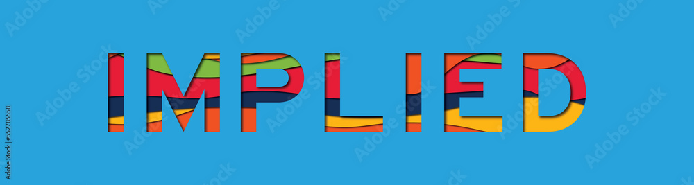 Letter with papercut style in word implied on blue background Stock ...