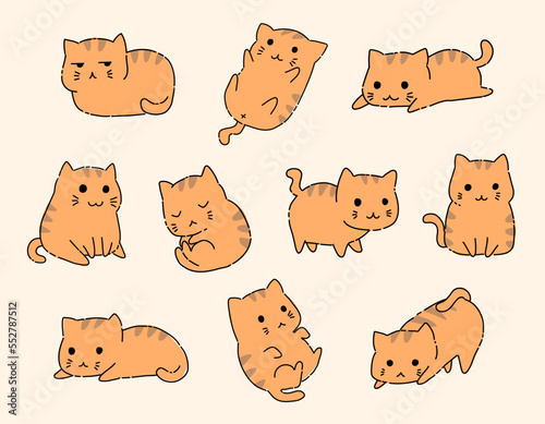 Cute doodle kittens