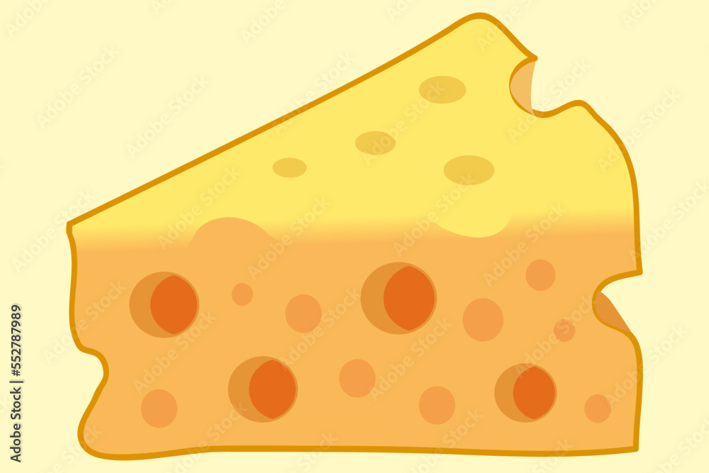 Cheese illustration with big holes, cartoon illustration. Cheese illustration with big holes, cartoon illustration.