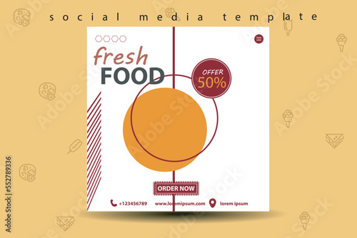 vector social media post ads template design for food promotion restaurant and cullinary