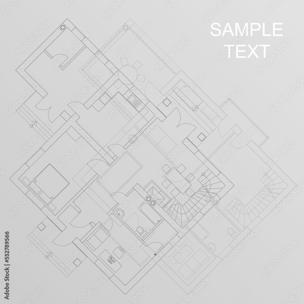 Architectural background. Detailed architectural plan. Vector Illustration. Architectural background. Detailed architectural plan. Vector Illustration.