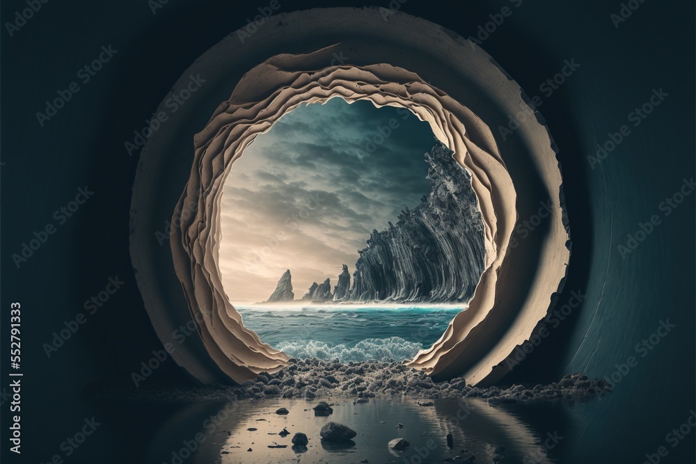 Portal Wallpaper, 4K Landscape, Illustration, SCI-FI Stock Illustration