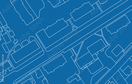 Abstract map. Urban city top view. Vector blueprint.