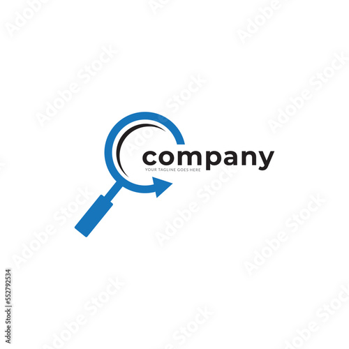 Search Logo With Magnifying Glass Symbol.
