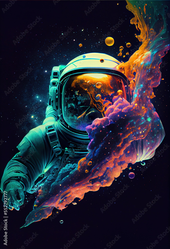 Galaxy Space Art Astronaut