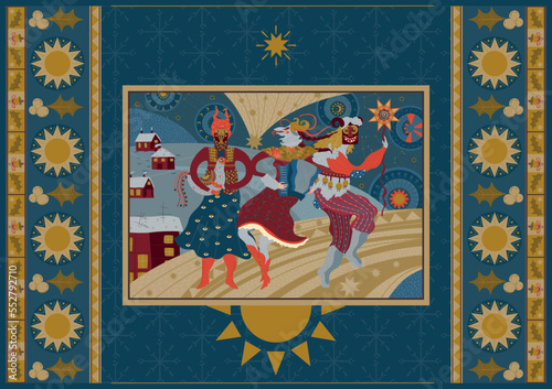 Christmas vintage greeting cards Ukrainian pagan traditions
