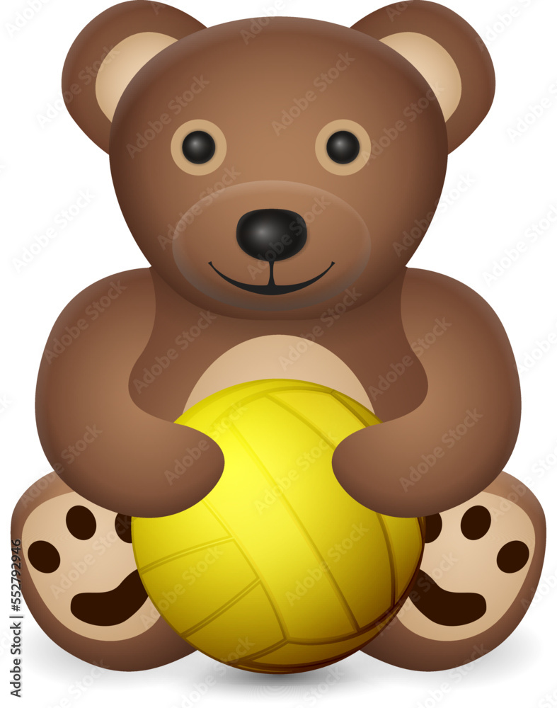 Obraz premium Teddy bear with water polo ball