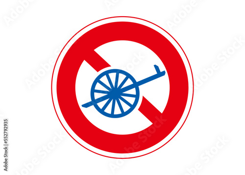道路標識 自転車以外の軽車両通行止め 規則標識のイラスト