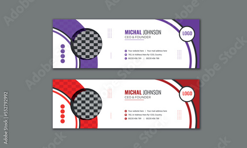 Business corporate personal email signature template, digital marketing email signature footer design
