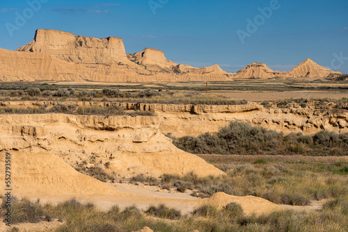 Desert area of Las Bardenas Reales in Navarra, Spain