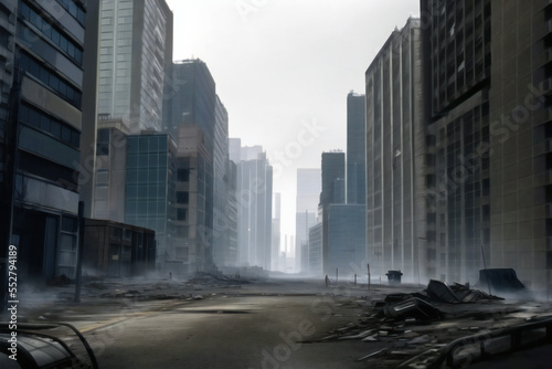 Post Apocalyptic City in Fog