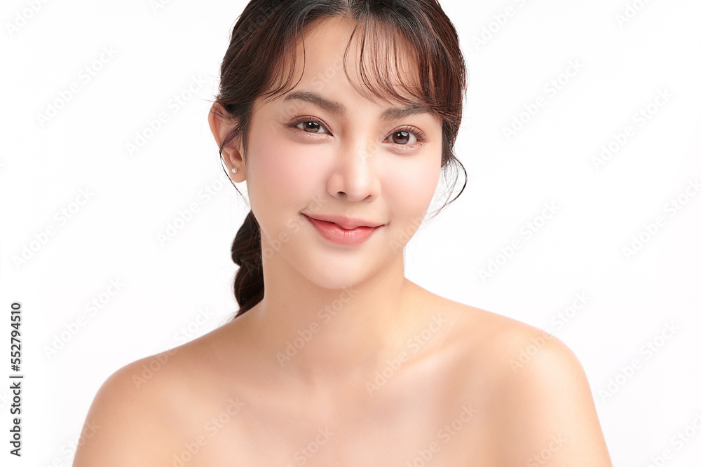 Beautiful young asian woman with clean fresh skin on white background, Face care, Facial treatment, Cosmetology, beauty and spa, Asian women portrait. Beautiful young asian woman with clean fresh skin on white background, Face care, Facial treatment, Cosmetology, beauty and spa, Asian women portrait.