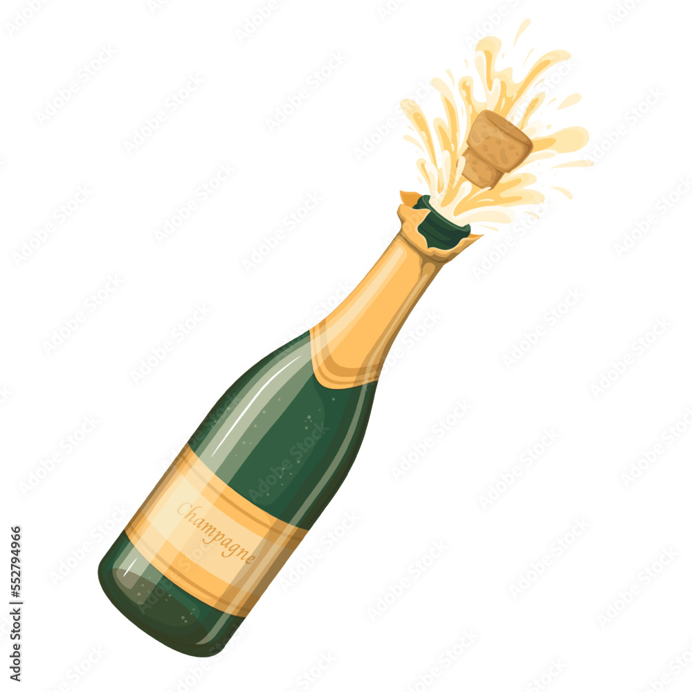Champagne Bottle Cartoon At Noah Bugnion Blog