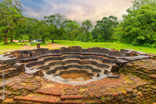 Nelum Pokuna or Lotus Pond at Polonnaruwa ancient city, Sri Lanka photo