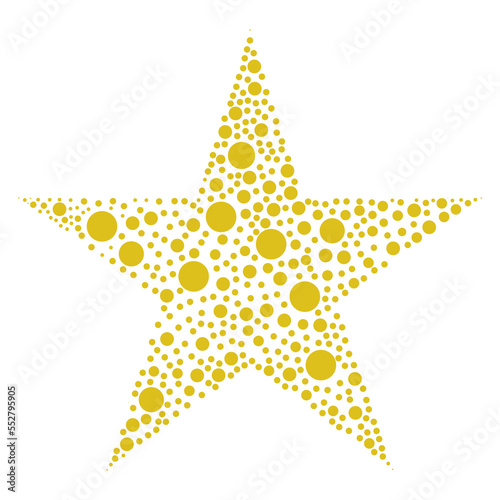 Star Shape made from Polka Dot or Circle Shape Composition for Logo  Art Illustration  Website  Apps  or Graphic Design Element. Format PNG