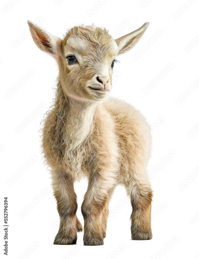 cute adorable goat isolated on transparant background