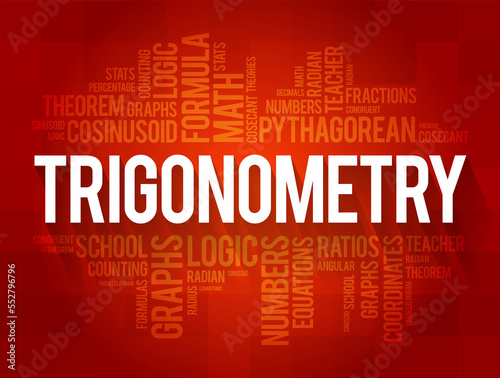 Trigonometry word cloud collage, education concept background