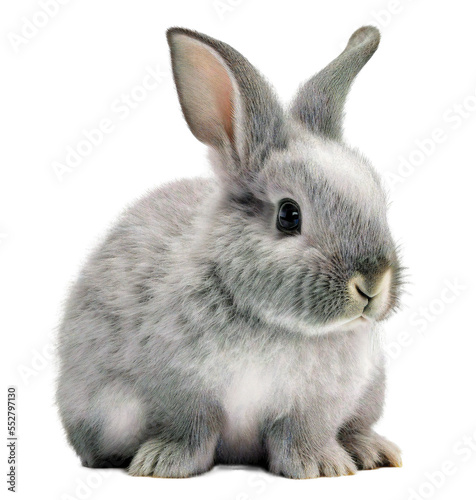 cute adorable fluffy rabbit isolated on transparant background photo