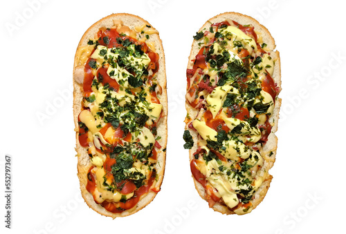 Isolated fresh cooked homemade pizza