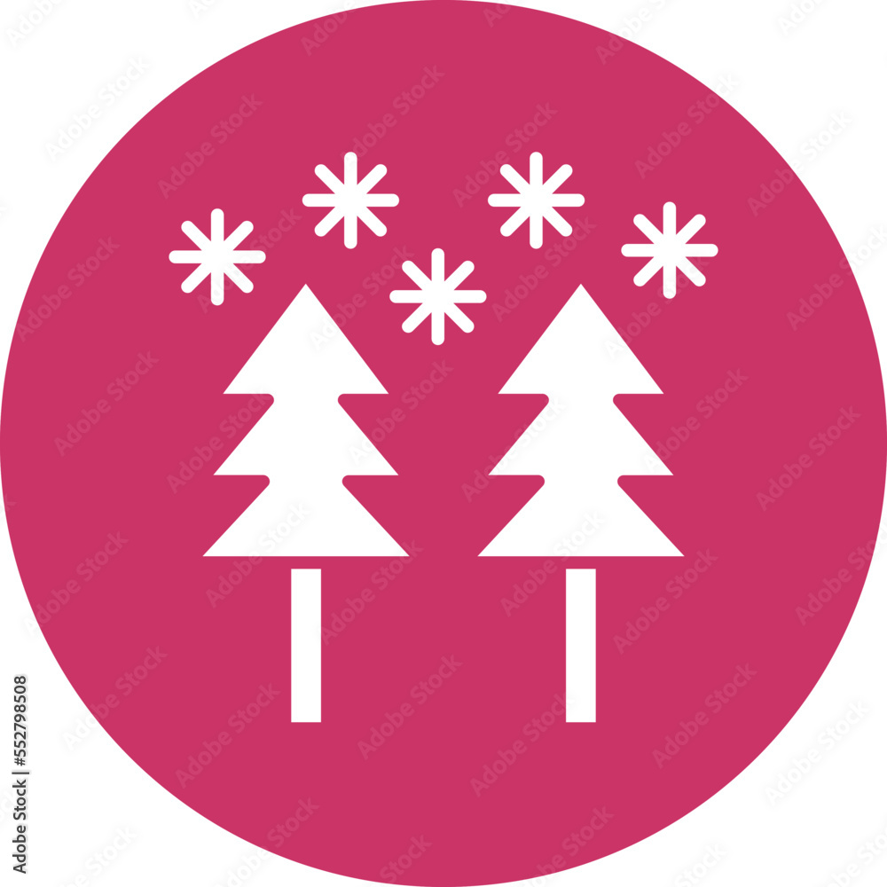 Fototapeta premium Snow Forest Icon Style