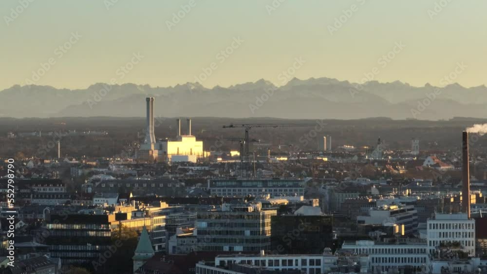 Cityscape of Munich with alpine background Cityscape of Munich with alpine background