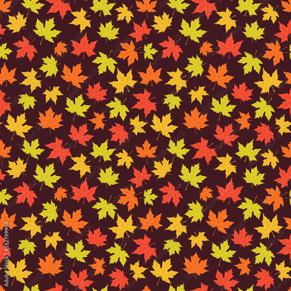 A set of autumn maple leaves seamless pattern, 1000x1000, Vector graphics. A set of autumn maple leaves seamless pattern, 1000x1000, Vector graphics.