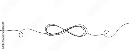 Continuous one line drawing of infinity sign. Vector illustration