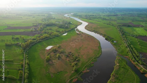 Wallpaper Mural River water stream on summer greenery landscape Warta river in Poland Torontodigital.ca