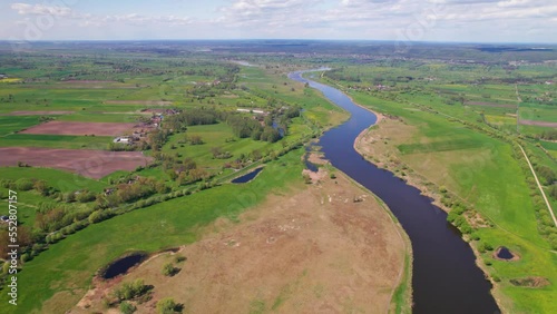 Wallpaper Mural River water stream on summer greenery landscape Warta river in Poland Torontodigital.ca
