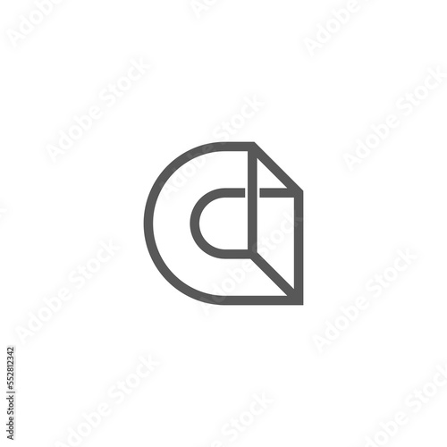 letter cd geometric simple line linked logo vector