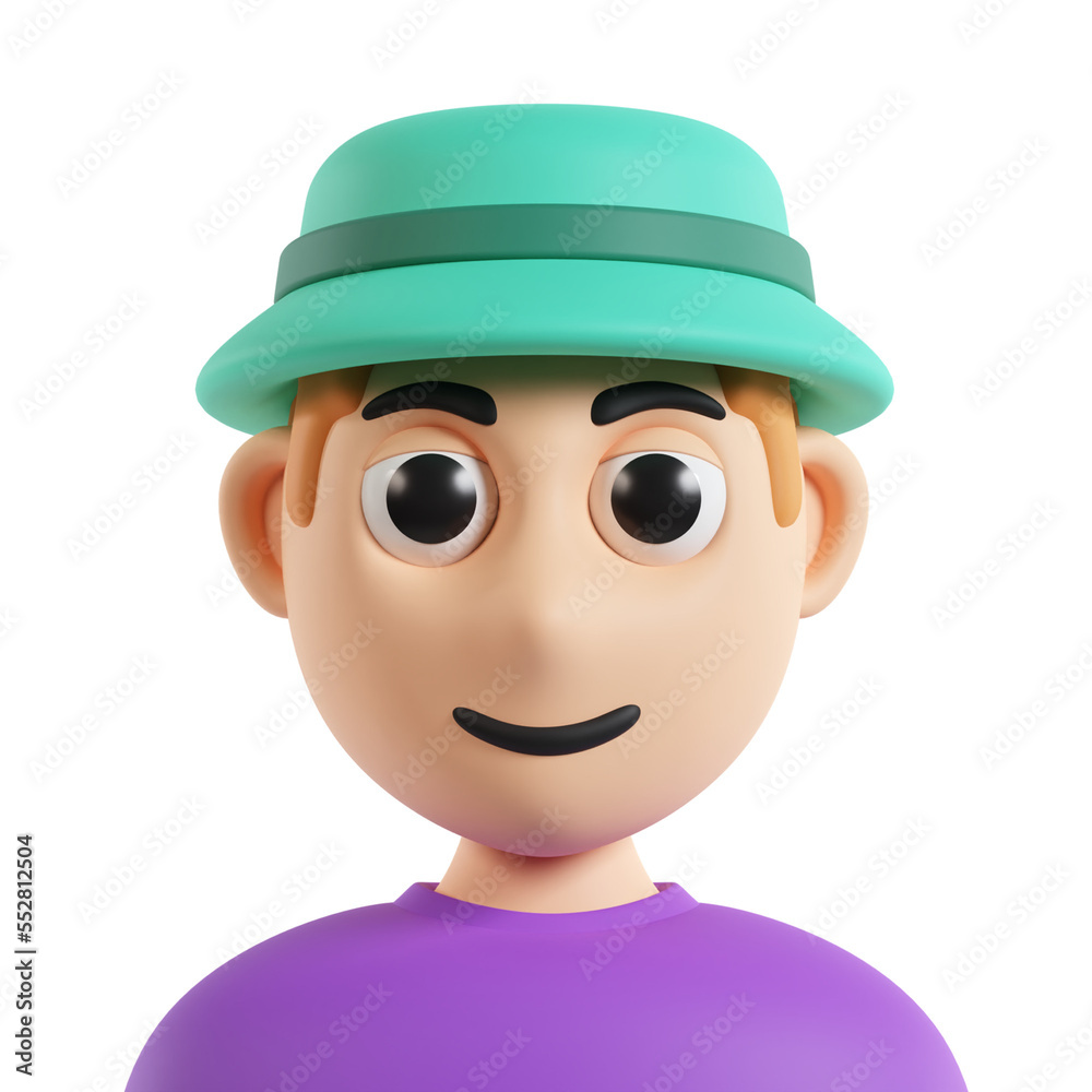 Kid With Hat Avatar 3D Icon Kid With Hat Avatar 3D Icon