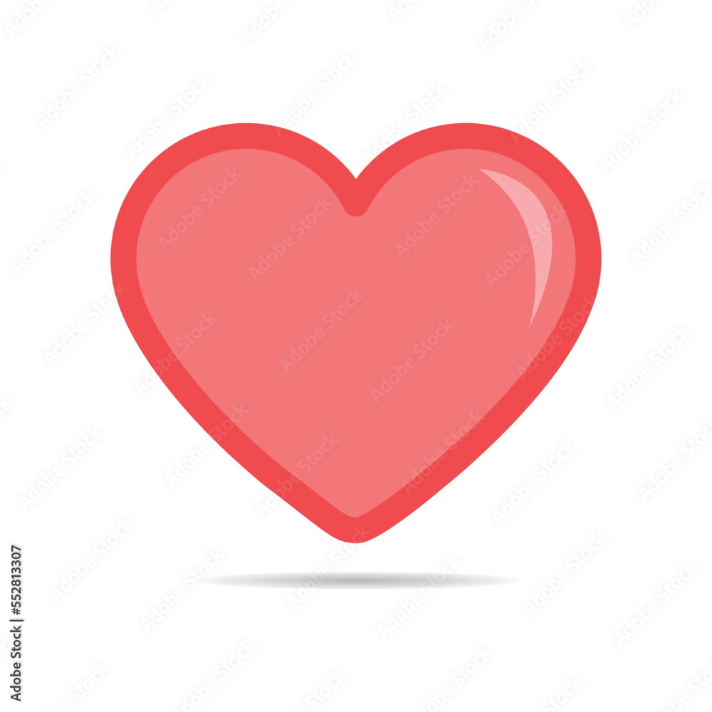 Heart vector illustration, love symbol flat design.