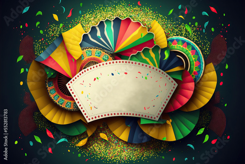 Celebration banner for Carnaval party, June celebration, Parintins celebration. Invitation and poster template photo