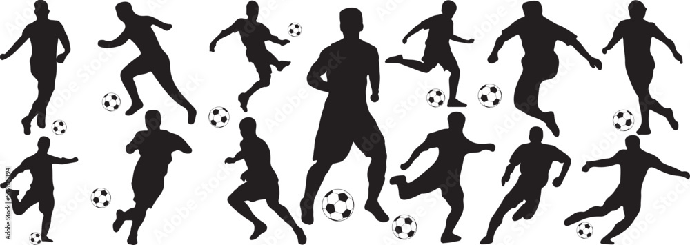 Football players set of vector