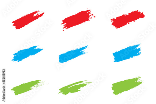 Colorful brush stroke set, grungy ink brush strokes, dirty strokes set