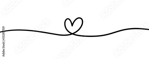 Obraz na płótnie Cute simple love heart line art banner background design vector. w salonie