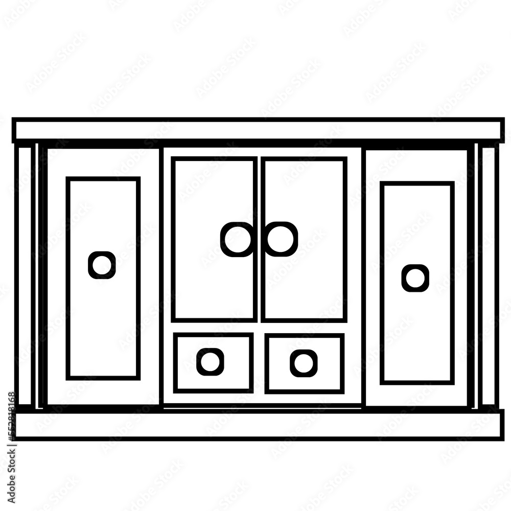 Coloring page house furniture illustration Coloring page house furniture illustration