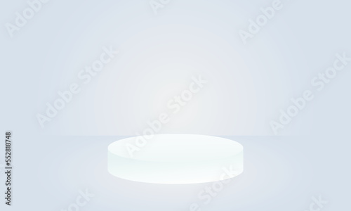 Podium in white gradient background for product presentation 3d render 3d illustration