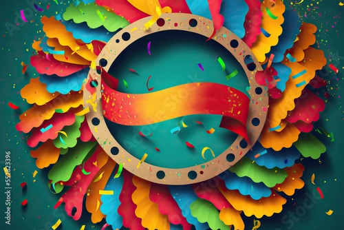 Celebration banner for Carnaval party, June celebration, Parintins celebration. Invitation and poster template photo