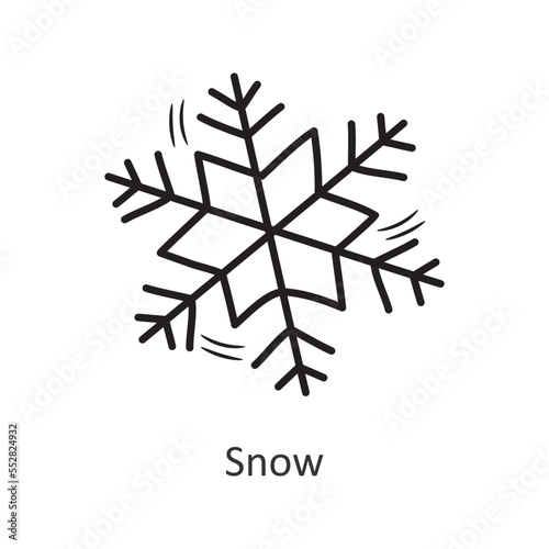 Snow vector outline Icon Design illustration. New Year Symbol on White background EPS 10 File