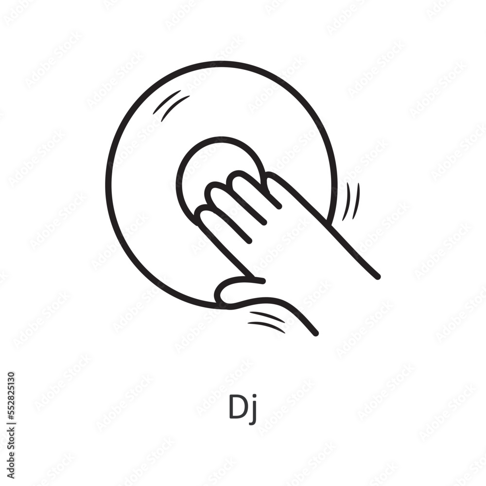 Dj vector outline Icon Design illustration. New Year Symbol on White background EPS 10 File Dj vector outline Icon Design illustration. New Year Symbol on White background EPS 10 File