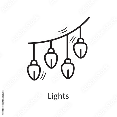 Lights vector outline Icon Design illustration. New Year Symbol on White background EPS 10 File